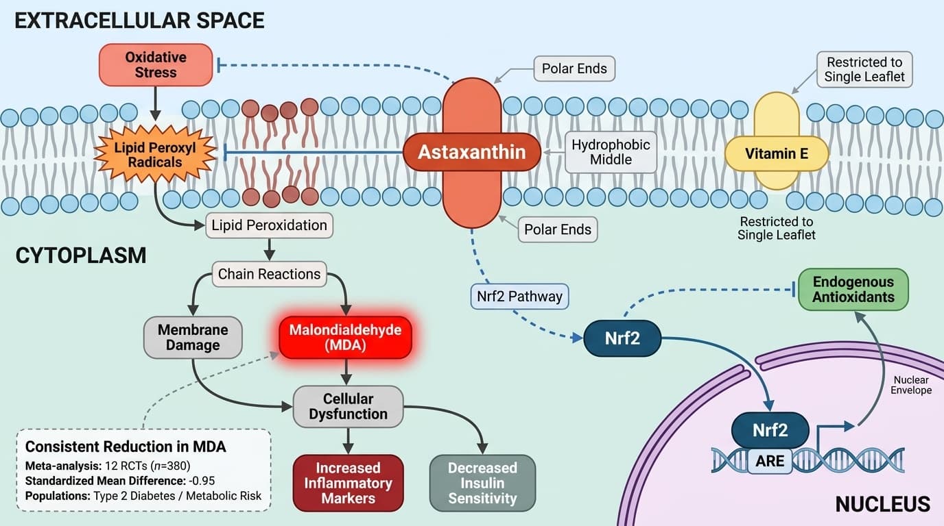Astaxanthin Reduces Lipid Peroxidation via Membrane Protection