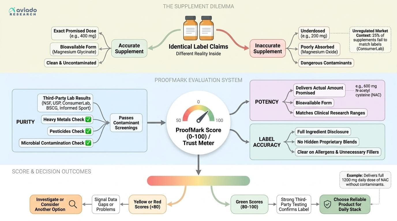 Inside ProofMark: How Aviado Scores Every Supplement for Quality and Trust