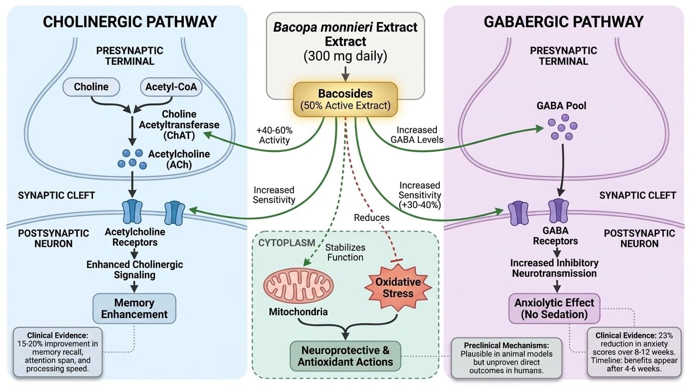 How Bacopa's Bacosides Target Cholinergic & GABA Pathways for Memory