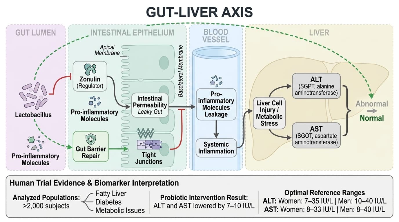 How Lactobacillus Strains Lower Liver Enzymes Through Gut Barrier Repair