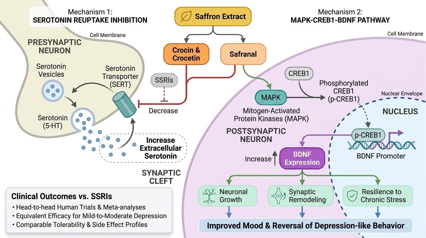 How Saffron's Crocin Targets Serotonin and BDNF Pathways for Mood