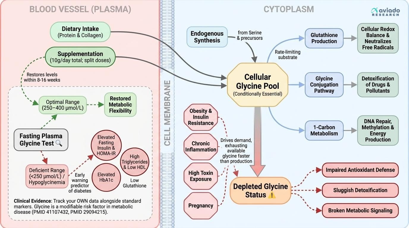 Low Plasma Glycine Is a Metabolic Warning Signal — and Most People with Obesity or Insulin Resistance Have It
