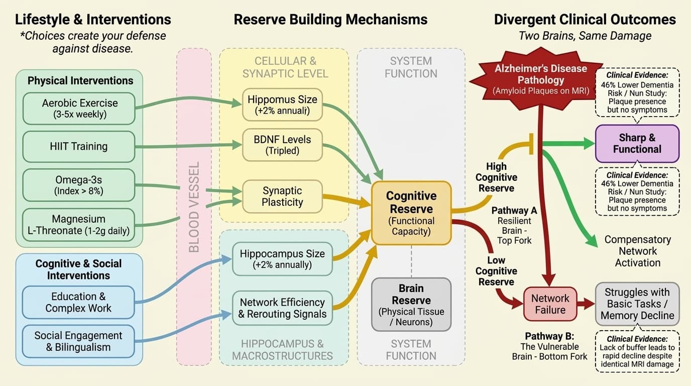 The Cognitive Reserve Buffer: Why Two Brains with the Same Damage Age So Differently