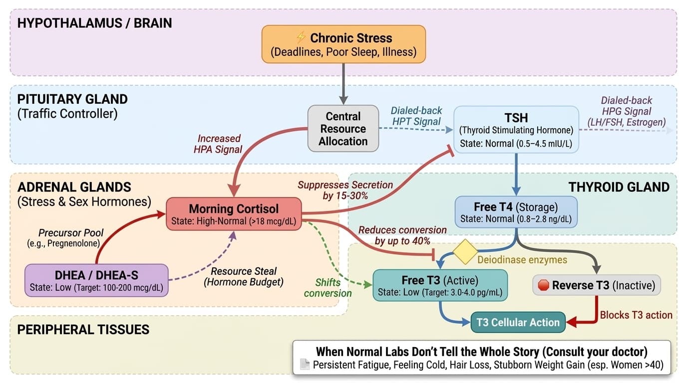 The HPA Axis Traffic Switch: How Your Body Allocates Hormonal Resources Under Stress