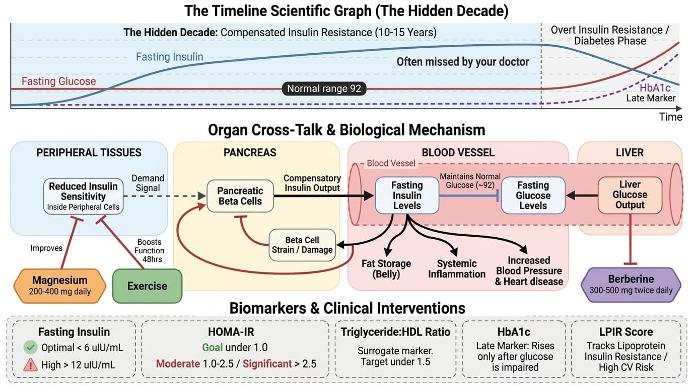 The Insulin Resistance Spectrum: Why 'Normal' Glucose Can Hide a Decade of Metabolic Risk
