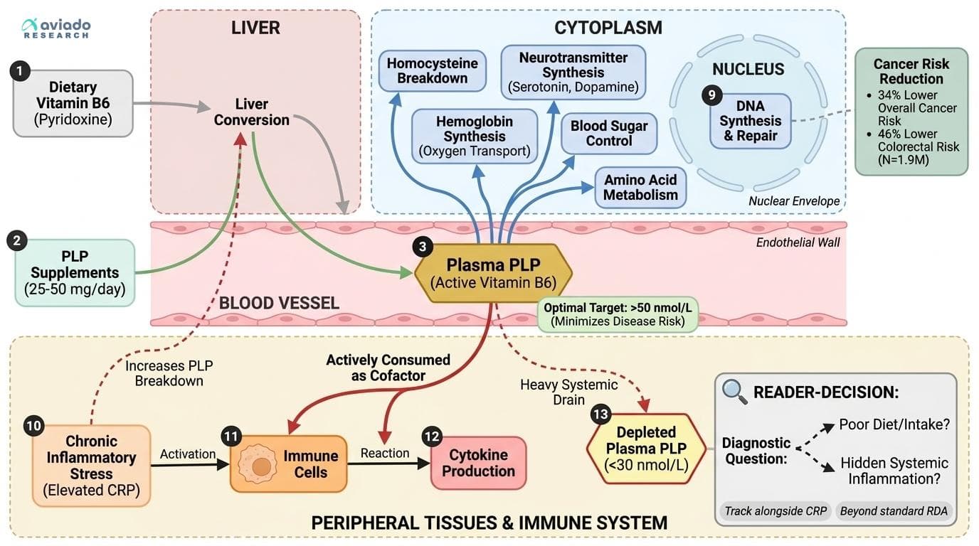 Your PLP Level Is a Hidden Report Card on Inflammation, Cancer Risk, and Metabolic Health — Most People Have Never Tested It